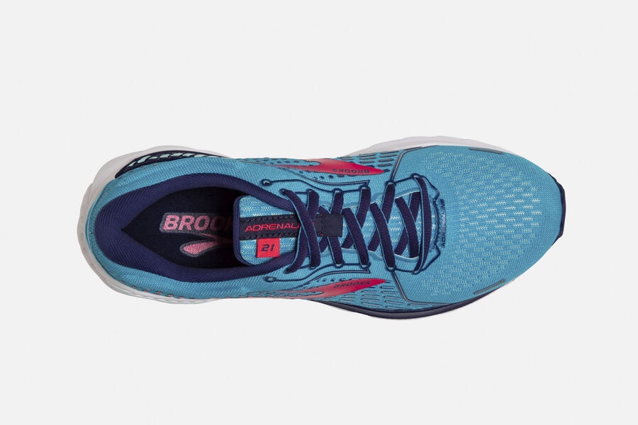 Brooks Adrenaline GTS 21 Road Running Shoes Womens Blue/Pink 521936-XHP